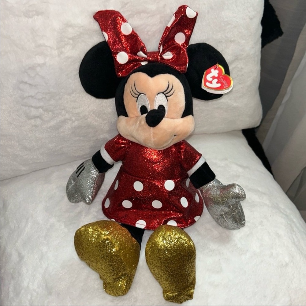 TY Beanie Buddy Minnie Mouse stuffed plush “SPARKLE” collectible toy 15” NEW!